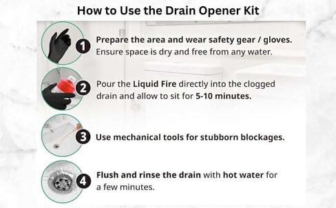 اثنين من مجموعة فتحات تصريف الحزمة ، 32 أوقية زجاجات مع أدوات التنظيف وقفازات السلامة in Kuwait