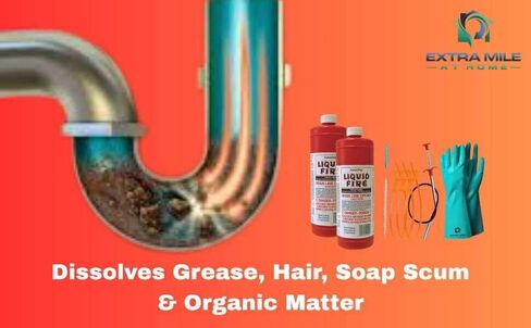 اثنين من مجموعة فتحات تصريف الحزمة ، 32 أوقية زجاجات مع أدوات التنظيف وقفازات السلامة in Kuwait