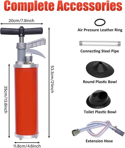 Pipe Blaster, High-Pressure Air Plunger Portable High Pressure Kinetic Toilet Plunger for Clear Clogged Kitchen Bathroom Toilet Drains Pipes in Saudi Arabia