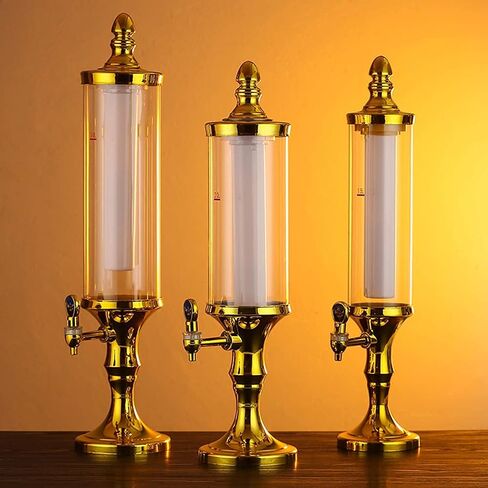Beer Drinks Dispenser Beer Dispenser, 1.5L/2L/3L Transparent Beverage Dispenser, with Colored Lights and Detachable Ice Tube Home Bar Cask Ale Dispenser(1.5L) in Saudi Arabia