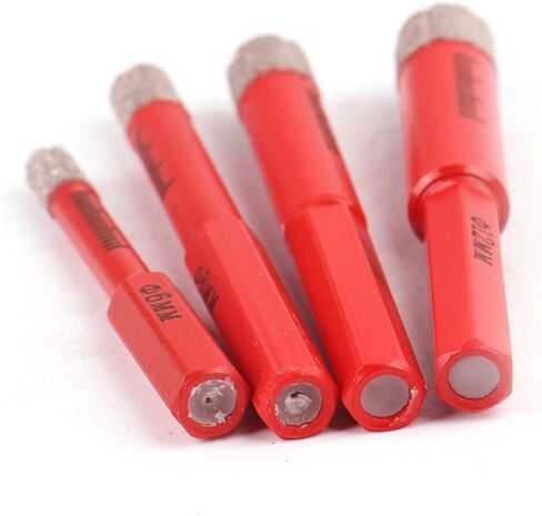 6/8/10/12mm Vaccum Brazed Diamond Dry Drill Bits Hex Shank Hole Saw Cutter for Granite Marble Ceramic Tile Glass(1Set(4Pcs)) in Saudi Arabia