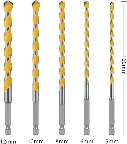 5-12mm Hex Shank 160mm Tungsten Carbide Multi-Function Drill Bits Hole Saw for Brick Concrete Soft Tile Wood Metal in Saudi Arabia