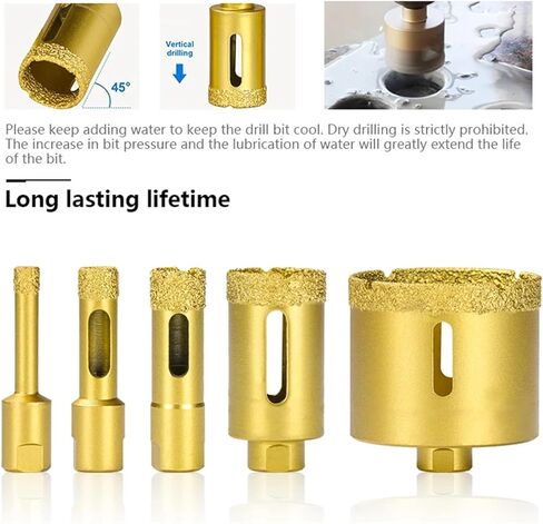 1Pcs 6-60mm M10 Thread Vacuum Diamond Brazed Hole Opener Carbon Steel Angle Grinder for Ceramic Tile Granite Marble Drill Bits(8mm) in Saudi Arabia