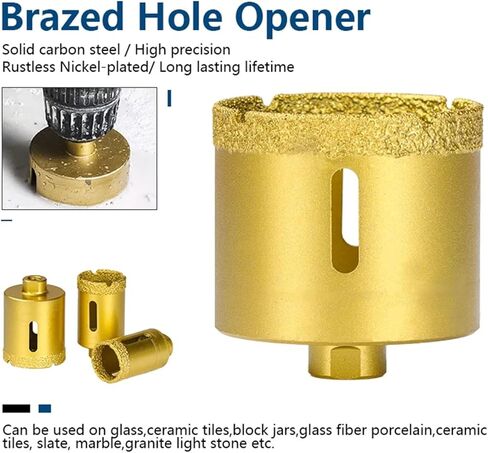 1Pcs 6-60mm M10 Thread Vacuum Diamond Brazed Hole Opener Carbon Steel Angle Grinder for Ceramic Tile Granite Marble Drill Bits(8mm) in Saudi Arabia