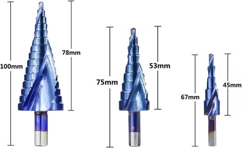 HSS 4-12/20/32 مم أزرق مطلي ثقب القاطع قاطع القاطع شانك خطوة البت. in Saudi Arabia