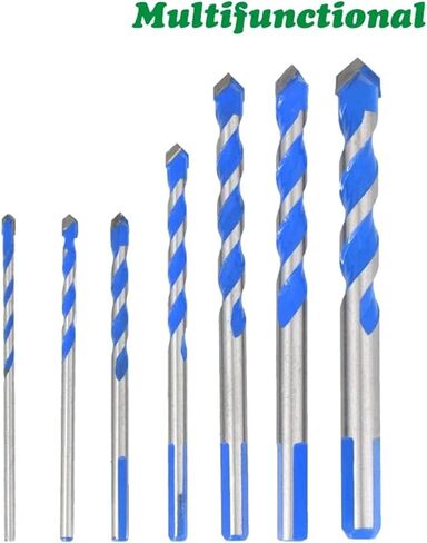 3 4 5 6 8 10 12mm متعدد الوظائف الحفر المثلث بتات البتات السيراميك من خشب الفولاذ المقاوم للصدأ من الطوب الخرساني (6pcs مجموعة 2) in Kuwait