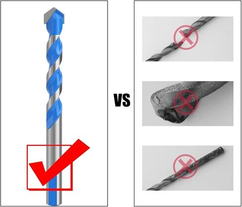 3 4 5 6 8 10 12mm متعدد الوظائف الحفر المثلث بتات البتات السيراميك من خشب الفولاذ المقاوم للصدأ من الطوب الخرساني (6pcs مجموعة 2) in Kuwait