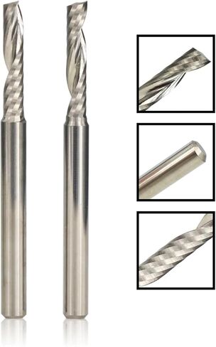 10Pcs Single Flute 3.175mm Shank Spiral Tungsten Steel Router Bits Carbide(2x6mm) in Saudi Arabia
