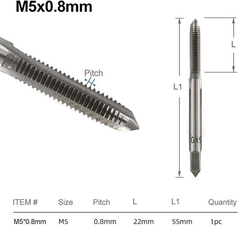 1Pcs Right Hand Screw Tap Drill Bit M3 M4 M5 M6 M7 M8 M10 M12 M14 Thread Tool for Metal HSS Metric Plug Tap Hand Hands(M10x1.5) in Saudi Arabia