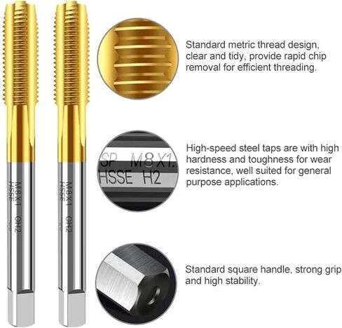 M2-M18 Left Hand Straight Thread Tap Machine Spiral Taps for Metalworking Machine Spiral Tap 1Pcs(M18x1) in Saudi Arabia