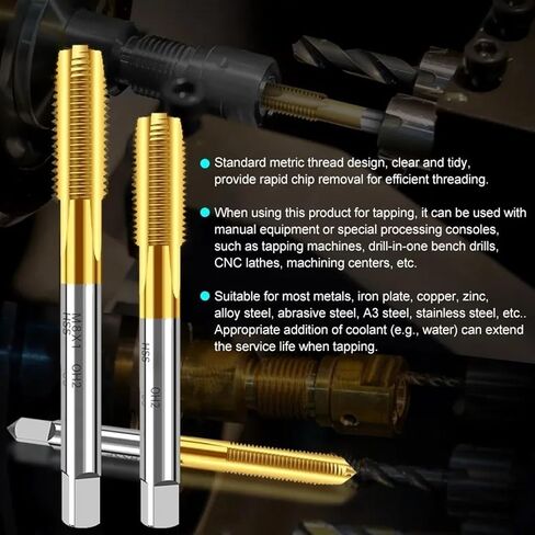 M2-M18 Left Hand Straight Thread Tap Machine Spiral Taps for Metalworking Machine Spiral Tap 1Pcs(M18x1) in Saudi Arabia
