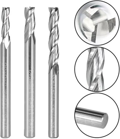 3 Flute Flat 3.175x3.175mm Carbide Engraving Bit for Woodworking Tools 1Pcs(3.175x3.175x8x38) in Saudi Arabia