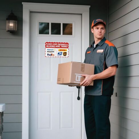 يرجى ترك الحزم والتسليم هنا بفضل تعليمات تسليم الإشارة على حزمي من Amazon FedEx USPS UPS لافتات خارجية داخلية للمكتب المنزلي in Kuwait