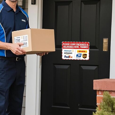 يرجى ترك الحزم والتسليم هنا بفضل تعليمات تسليم الإشارة على حزمي من Amazon FedEx USPS UPS لافتات خارجية داخلية للمكتب المنزلي in Kuwait