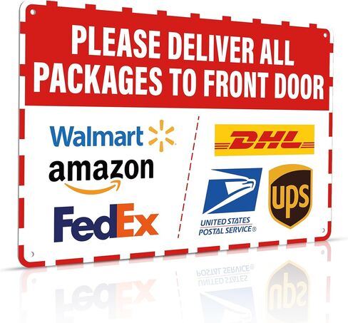 يرجى ترك الحزم والتسليم هنا بفضل تعليمات تسليم الإشارة على حزمي من Amazon FedEx USPS UPS لافتات خارجية داخلية للمكتب المنزلي in Kuwait