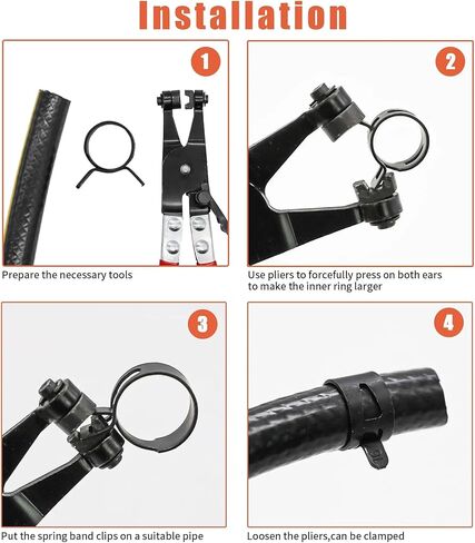 100Pcs 6-25mm Spring Band Hose Clamp Assortment Kit with Pliers Vacuum Hose Water Pipe Clamp in Kuwait