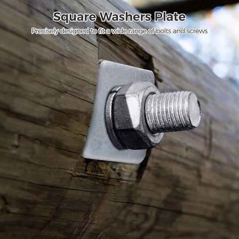 Yeesport Galvanized Square Washers Plate 50 PCs ، Fool Carbon Gathers Plater Fortener ، 50mm × 50 مم ، سمك 3/16 بوصة ، ملاءمة بدقة مع قطر داخلي 13 مم in Kuwait