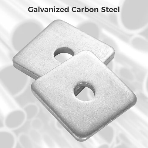 Yeesport Galvanized Square Washers Plate 50 PCs ، Fool Carbon Gathers Plater Fortener ، 50mm × 50 مم ، سمك 3/16 بوصة ، ملاءمة بدقة مع قطر داخلي 13 مم in Kuwait