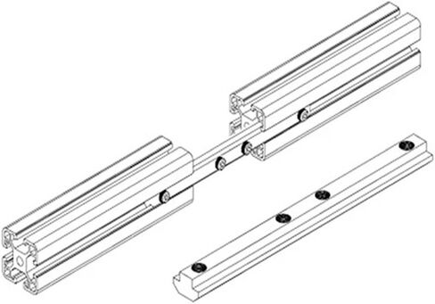 2020 Aluminum Profile Connecting Bracket Accessories Internal Connector Link 100mm 200mm 300mm 500mm 600mm 800mm Without Hole(200mm) in Saudi Arabia