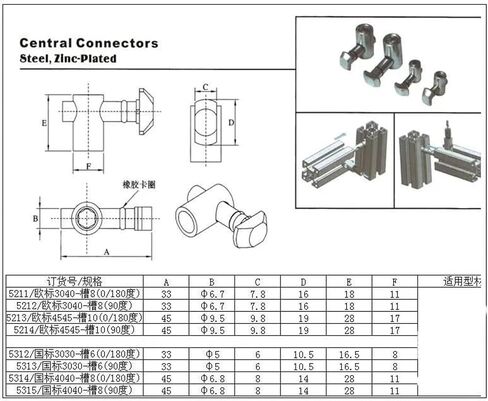 1 Piece Aluminum Profile Anchor Connector for 3030 4040 4545 recessed Aluminum Profile with Built-in Hidden fixings 0° 90° 180° DIY(4545-01) in Saudi Arabia