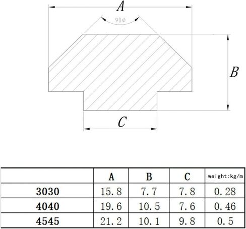 4545 Aluminum Connector Bracket Fastener 100mm 300mm 500mm 600mm 800mm Aluminum Profile Straight Without Hole(500mm) in Saudi Arabia