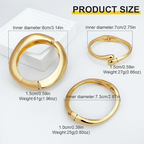 KOLODOGO Chunky Cuff Bangle Bracelets for Women Irregular Hinged Arm Cuff Open Hammered Wide Bracelet as Jewelry Gift in Kuwait