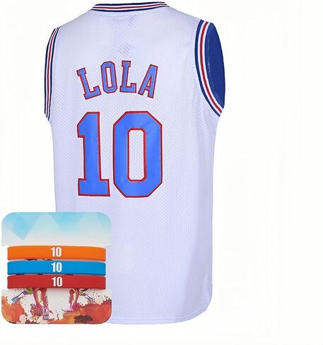Mens #1 Bugs #10 Lola Basketball Jersey for Women Movie Couples Halloween Costume in Saudi Arabia