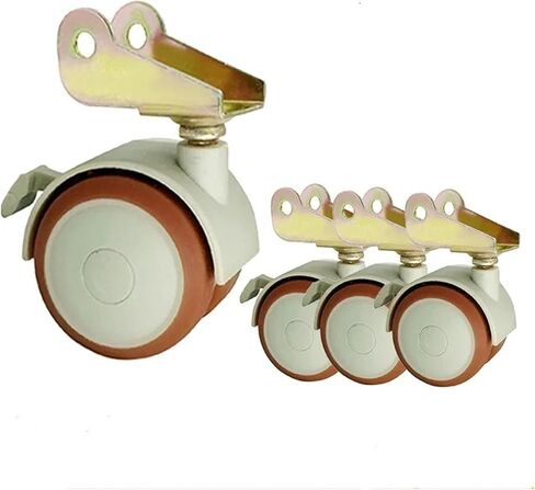 4 Sets of casters Solid Wood Universal Wheels flip-up P-Type Plywood Rod Screws Rubber Coating(Flip) in Saudi Arabia