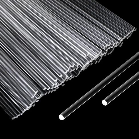120 Pcs Clear Acrylic Rods 3 mm 8 Inch Diameter Dowel Rods Round Plastic Strip Cake Lollipop Topper Sticks DIY Crafts Party Decorations Supplies for Chocolate Wedding Halloween Christmas in Saudi Arabia