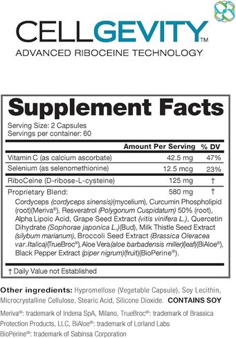 Cellgevity, Advanced Riboceine Technology, 120 Vegetable Capsules, 60 Servings in Saudi Arabia