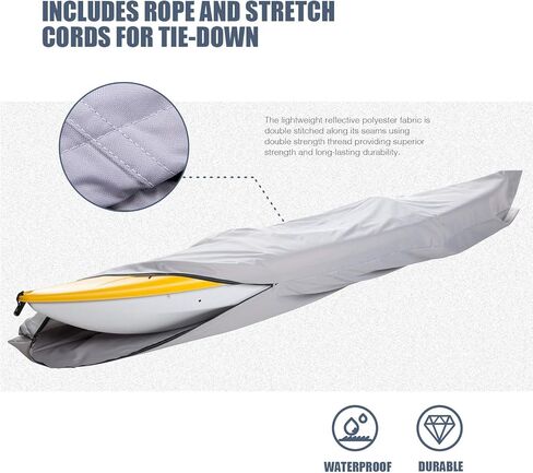 GOODSMANN Trailable Marine Grade Heavy Duty 600D Kayak Cover, Canoe Cover Fits 16ft. Length, Beam Width to 36'' 9921-0172-33 in Saudi Arabia