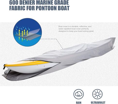 GOODSMANN Trailable Marine Grade Heavy Duty 600D Kayak Cover, Canoe Cover Fits 16ft. Length, Beam Width to 36'' 9921-0172-33 in Saudi Arabia