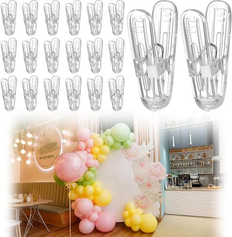 LemonRoad 20 Pack Balloon Arch Clips Plastic Spring Clamps 2.4 Inch Heavy Duty Clip for Balloon Arch Kit Birthday Decoration Crafts Backdrop Woodworking Photography Studios (Transparent) in Saudi Arabia