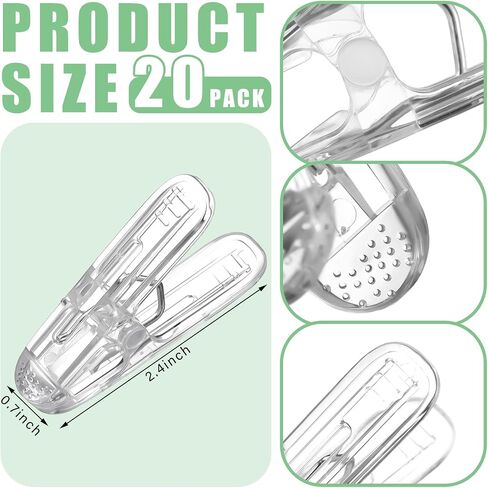 LemonRoad 20 Pack Balloon Arch Clips Plastic Spring Clamps 2.4 Inch Heavy Duty Clip for Balloon Arch Kit Birthday Decoration Crafts Backdrop Woodworking Photography Studios (Transparent) in Saudi Arabia