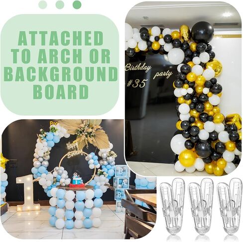 LemonRoad 20 Pack Balloon Arch Clips Plastic Spring Clamps 2.4 Inch Heavy Duty Clip for Balloon Arch Kit Birthday Decoration Crafts Backdrop Woodworking Photography Studios (Transparent) in Saudi Arabia