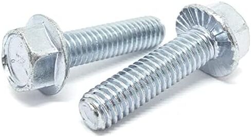 (50 Pieces) #10-24x1/2" Grade 5 Serrated Hex Flange Bolts Screws UNC Coarse Full Threads Zinc Clear in Saudi Arabia