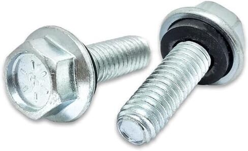 (10 قطع) 3/8-16x1-1/2 "الصف 8 سداسي شفة حافة البراغي مسامير البراغي مطاط الغسالة UNC الخشن الخيوط الكاملة in Saudi Arabia