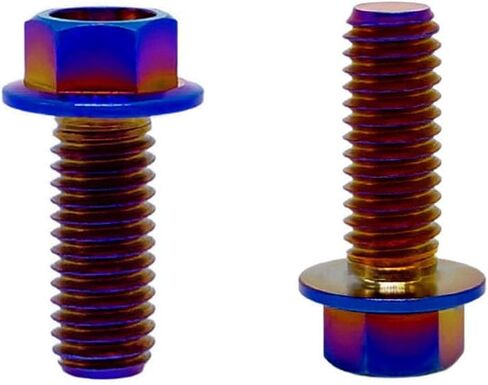 Rison Titanium ذات الحواف Hex Head Bolts M6x1.0x13mm محترقة الأزرق 6al4v الفضاء Ti Bolt Titanium Screw for Motorcycle Car Modification من 12 in Kuwait