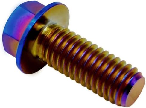 Rison Titanium ذات الحواف Hex Head Bolts M6x1.0x13mm محترقة الأزرق 6al4v الفضاء Ti Bolt Titanium Screw for Motorcycle Car Modification من 12 in Kuwait