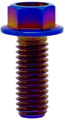 Rison Titanium ذات الحواف Hex Head Bolts M6x1.0x13mm محترقة الأزرق 6al4v الفضاء Ti Bolt Titanium Screw for Motorcycle Car Modification من 12 in Kuwait