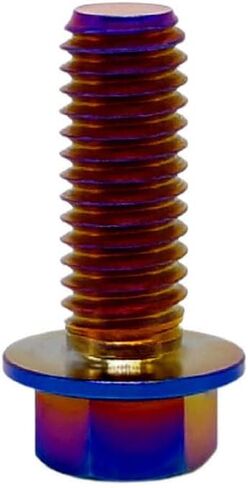 Rison Titanium ذات الحواف Hex Head Bolts M6x1.0x13mm محترقة الأزرق 6al4v الفضاء Ti Bolt Titanium Screw for Motorcycle Car Modification من 12 in Kuwait