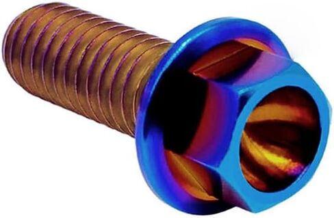 Rison Titanium ذات الحواف Hex Head Bolts M6x1.0x13mm محترقة الأزرق 6al4v الفضاء Ti Bolt Titanium Screw for Motorcycle Car Modification من 12 in Kuwait
