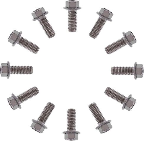Rison Titanium ذات الحواف Hex Head Bolts M6x1.0x13mm محترقة الأزرق 6al4v الفضاء Ti Bolt Titanium Screw for Motorcycle Car Modification من 12 in Kuwait