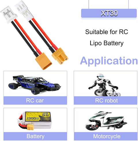 10 pcs xt30 توصيل إلى JST PH2.0 Connector 22awg XT30 ذكر أنثى إلى PH2.0 محول محول الإناث الذكور ، لمستوى سيارة FPV Quadcopter in Saudi Arabia