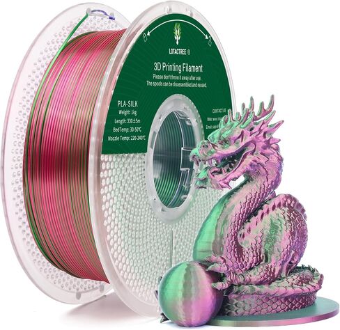 Lotactree Silk PLA Filament 1.75mm ، وردة الوردي PLA خيوط الحرير 1 كجم (2.2 رطل) ، خيوط الطابعة 3D Magenta مع +/- 0.03 ملم دقة in Kuwait