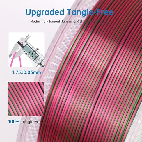 Lotactree Silk PLA Filament 1.75mm ، وردة الوردي PLA خيوط الحرير 1 كجم (2.2 رطل) ، خيوط الطابعة 3D Magenta مع +/- 0.03 ملم دقة in Kuwait