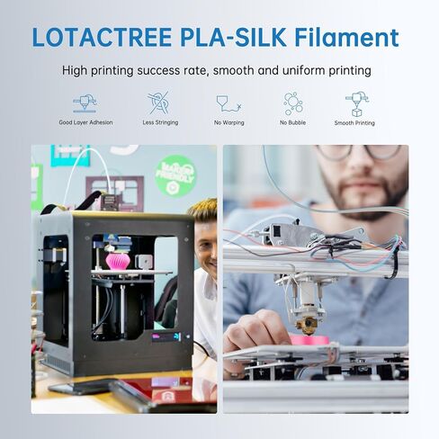 Lotactree Silk PLA Filament 1.75mm ، وردة الوردي PLA خيوط الحرير 1 كجم (2.2 رطل) ، خيوط الطابعة 3D Magenta مع +/- 0.03 ملم دقة in Kuwait
