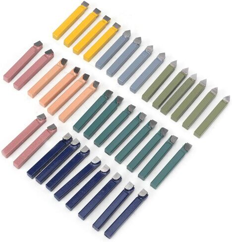 38pcs مجموعة أدوات تحول كربيد ، جسم فولاذي ، 7 مواصفات للمخارير العامة ، مع نصائح C-6 كربيد للآثار الممل ، الممل ، نهاية الوجه (1/4in) in Saudi Arabia