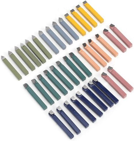 38pcs مجموعة أدوات تحول كربيد ، جسم فولاذي ، 7 مواصفات للمخارير العامة ، مع نصائح C-6 كربيد للآثار الممل ، الممل ، نهاية الوجه (1/4in) in Saudi Arabia