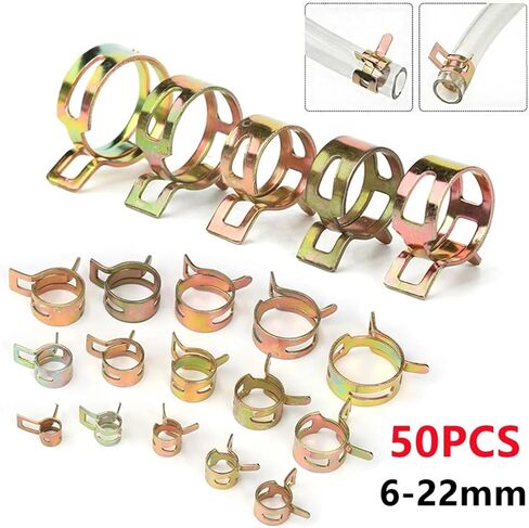 مجموعة تشويش المشبك ، 50pcs المشابك الينبخ الصلب الكربوني لمشابك الخرطوم ، مشابك الأنابيب وتجهيزات أجهزة التثبيت 6-22 مم (معرف 18 ملم) in Saudi Arabia